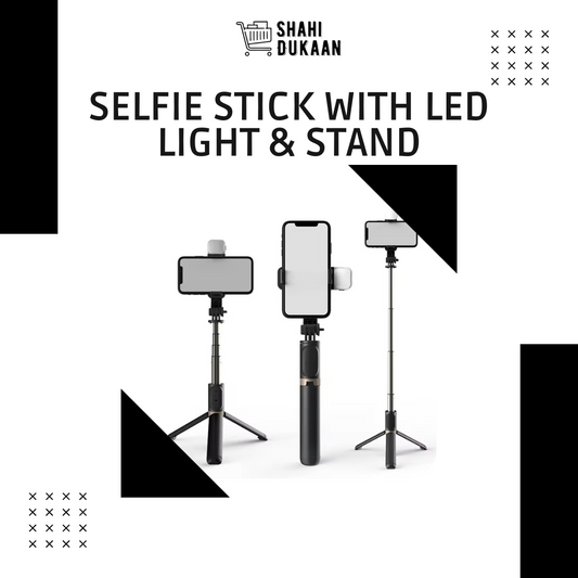 Wireless Selfie Stick with LED Light and Stand